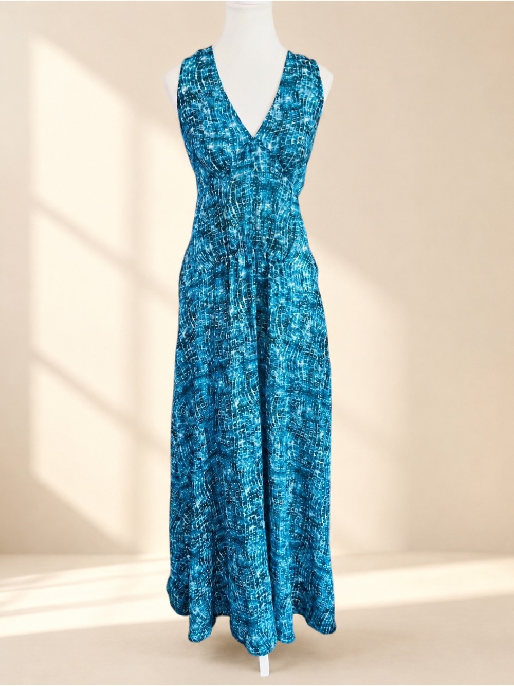 Derek Lam DesigNation Blue Abstract Maxi Dress M